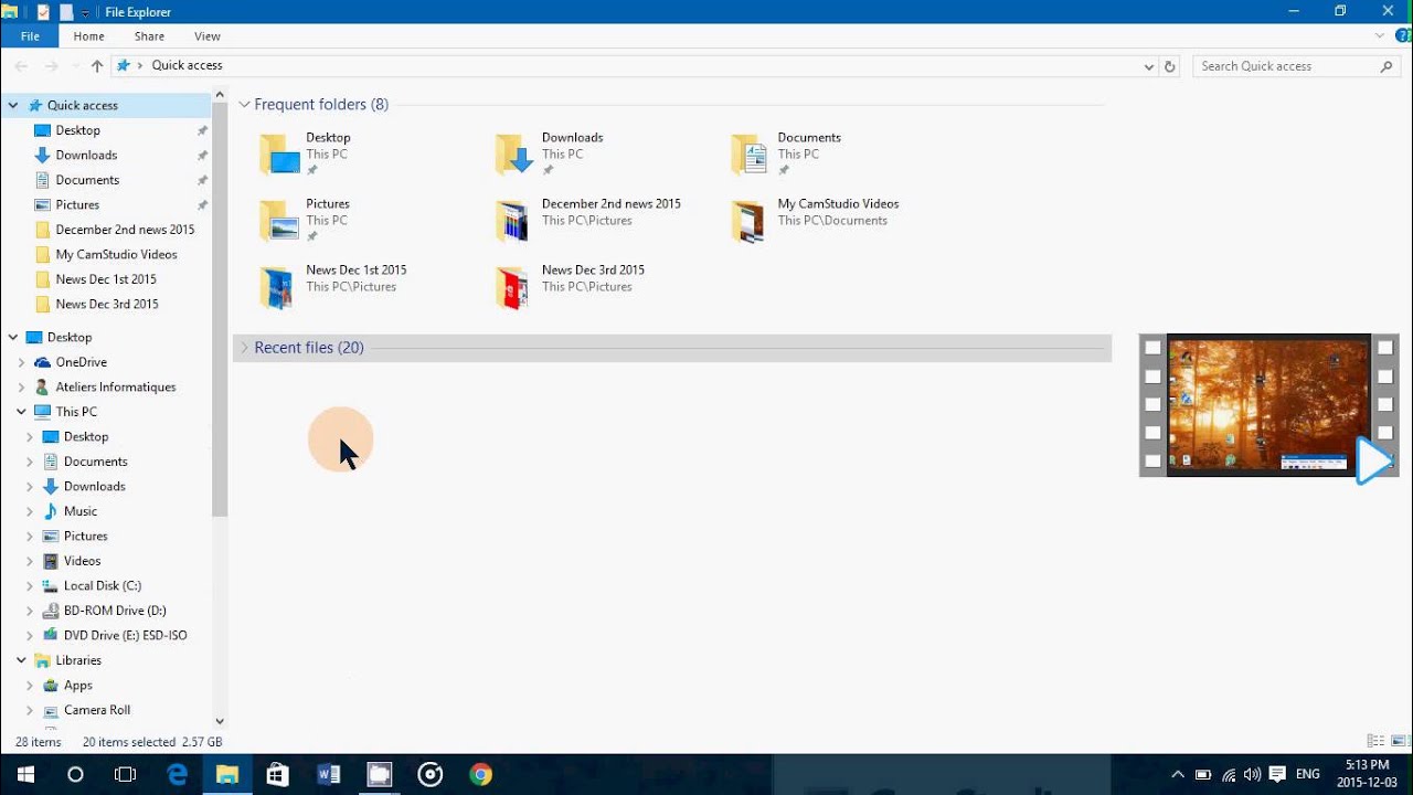 browse files windows 10